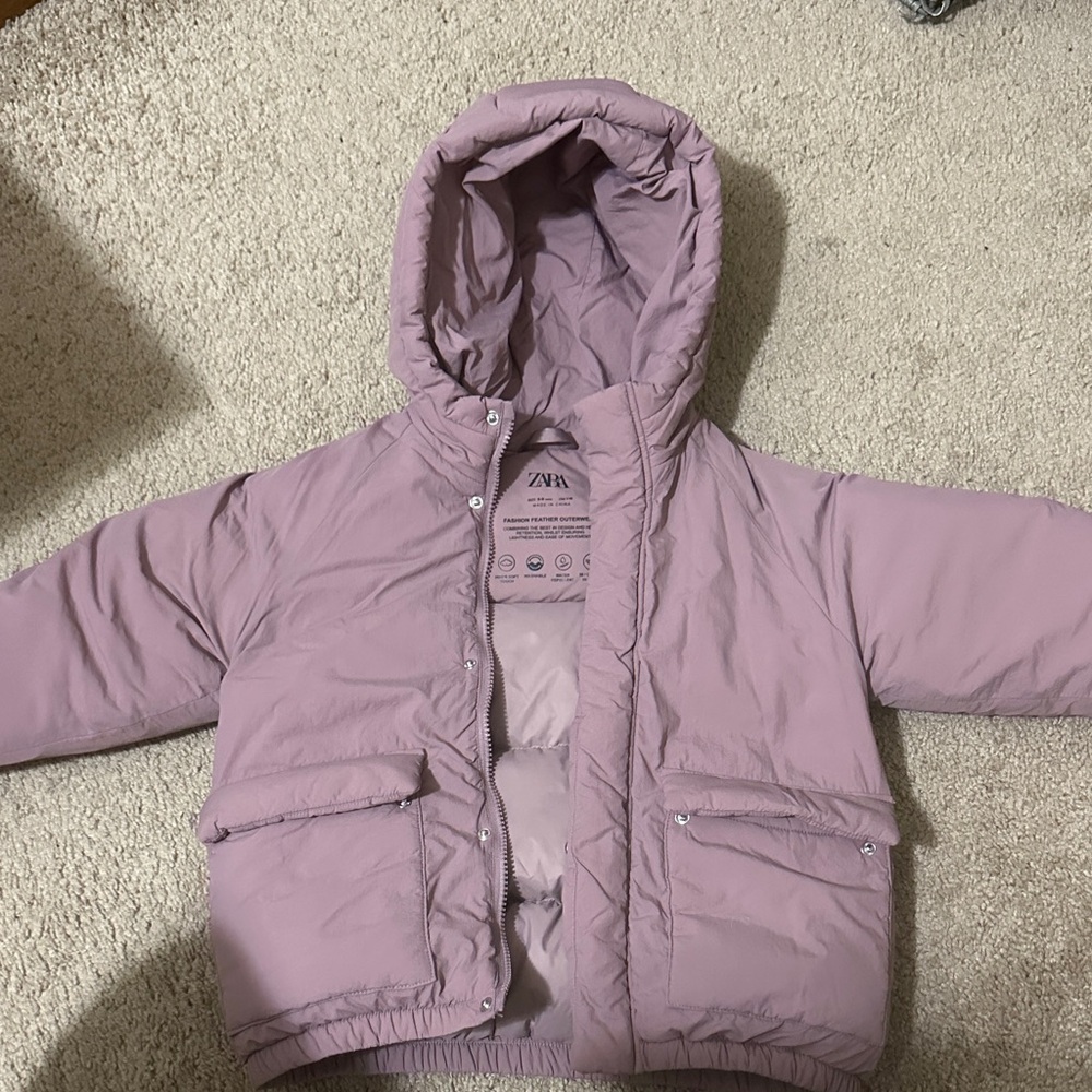 Zara Kids Light Purple Puffer Coat